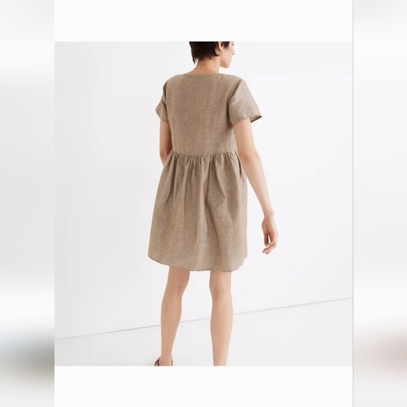 Madewell Alexandra Linen Blend Button Front Mini Dress. Size M - Picture 11 of 13